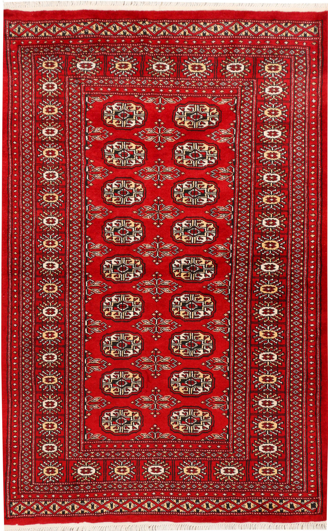 Red Bokhara 3' 2 x 4' 10 - No. 44144 - ALRUG Rug Store