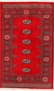 Red Bokhara 3' 1 x 4' 11 - No. 44146 - ALRUG Rug Store