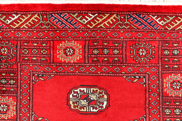 Red Bokhara 3' 1 x 5' 3 - No. 44174 - ALRUG Rug Store