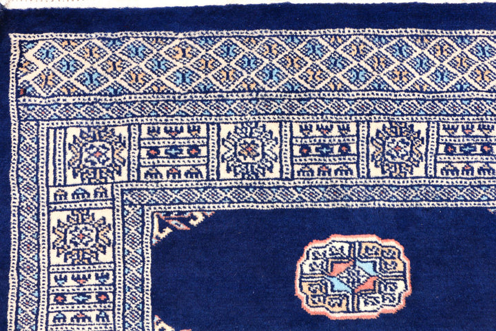 Midnight Blue Bokhara 3' x 5' - No. 44177 - ALRUG Rug Store