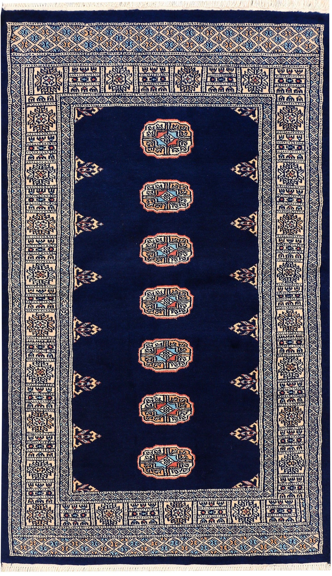 Midnight Blue Bokhara 3' x 5' - No. 44177 - ALRUG Rug Store