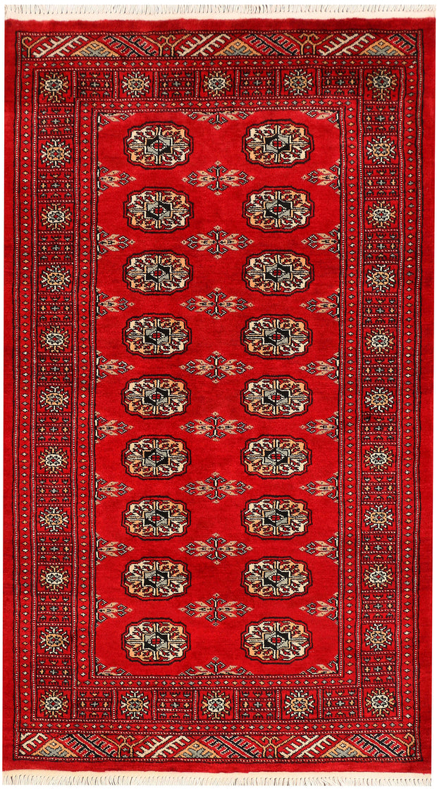 Red Bokhara 3'  3" x 5'  7" - No. QA64546