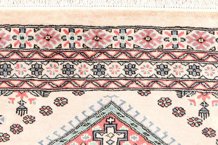 White Caucasian Oriental Rug 3'2" x 5'4" Hand-Knotted view