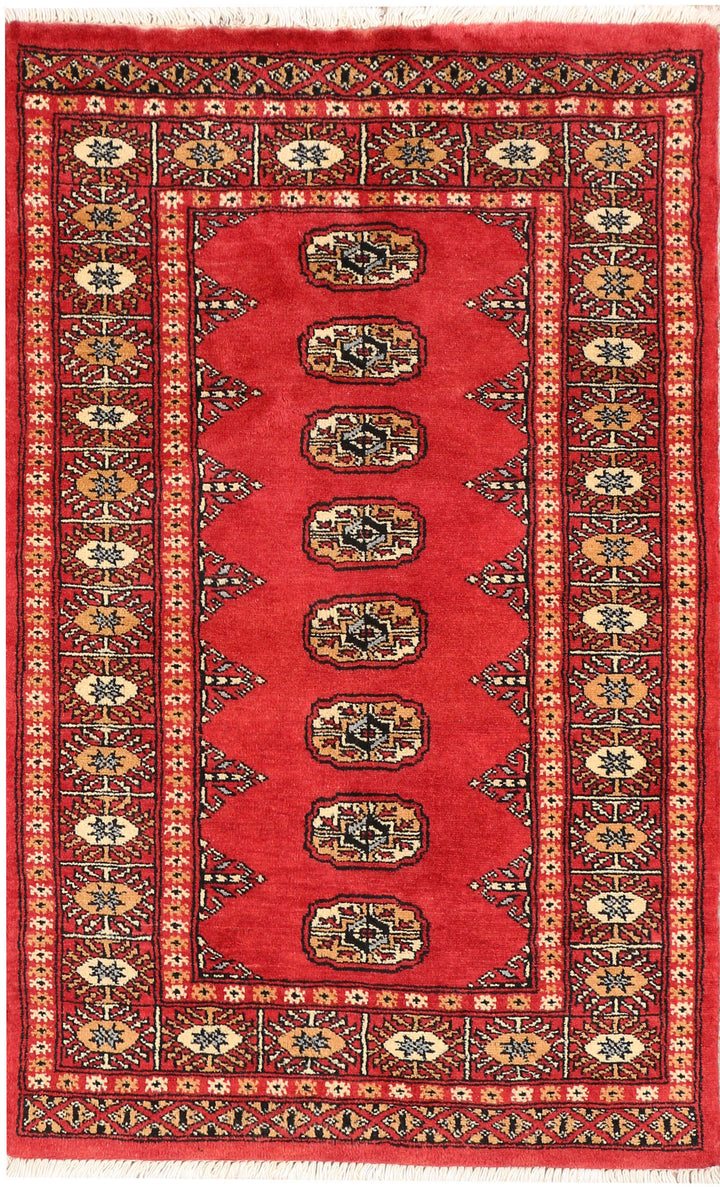Firebrick Bokhara 2' 7 x 4' - No. 44363 - ALRUG Rug Store
