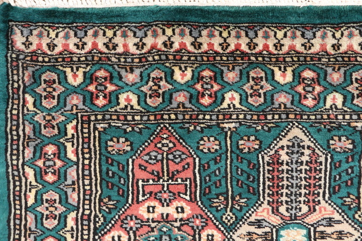 Teal Caucasian 2' 7 x 4' 1 - No. 44572 - ALRUG Rug Store