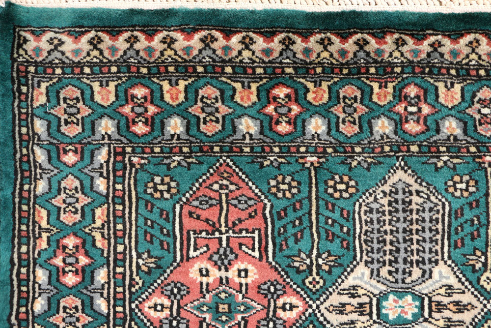 Teal Caucasian 2' 7 x 4' - No. 44601 - ALRUG Rug Store