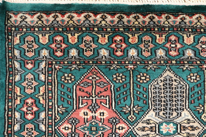 Teal Caucasian 2' 7 x 4' - No. 44601 - ALRUG Rug Store