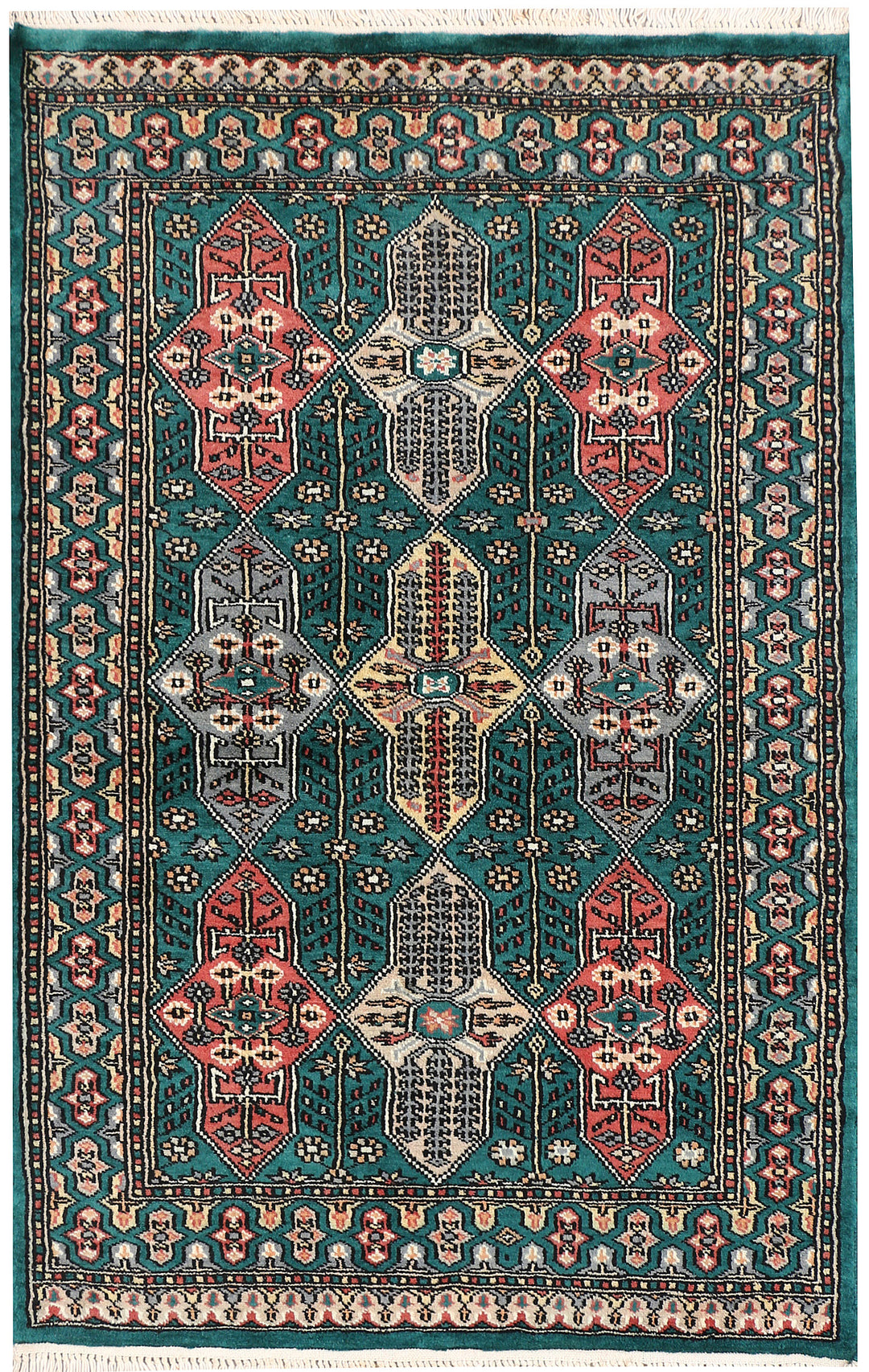 Teal Caucasian 2' 7 x 4' - No. 44601 - ALRUG Rug Store