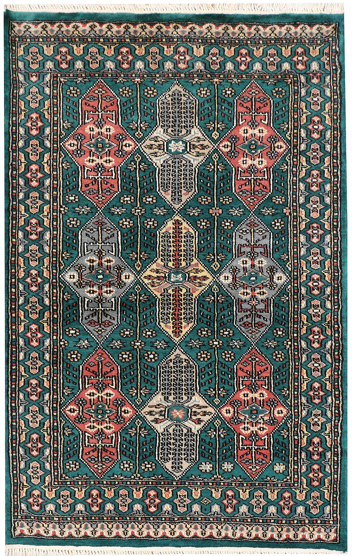 Teal Caucasian 2' 7 x 4' - No. 44601 - ALRUG Rug Store