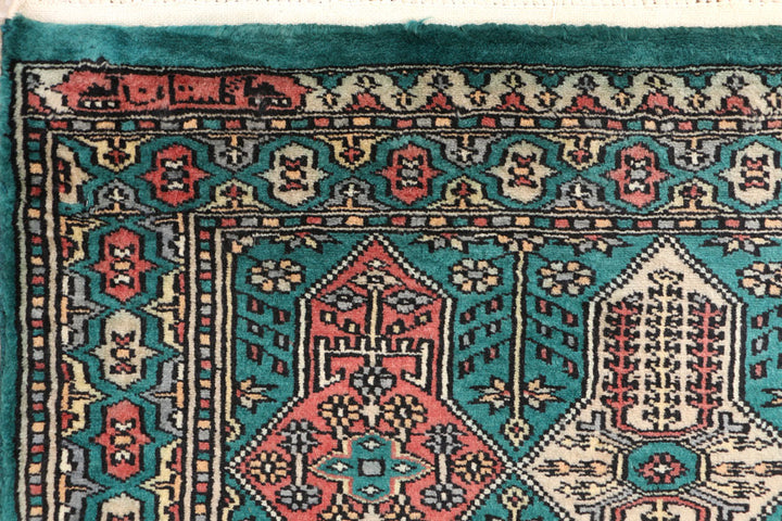 Teal Caucasian 2' 7 x 3' 8 - No. 44607 - ALRUG Rug Store