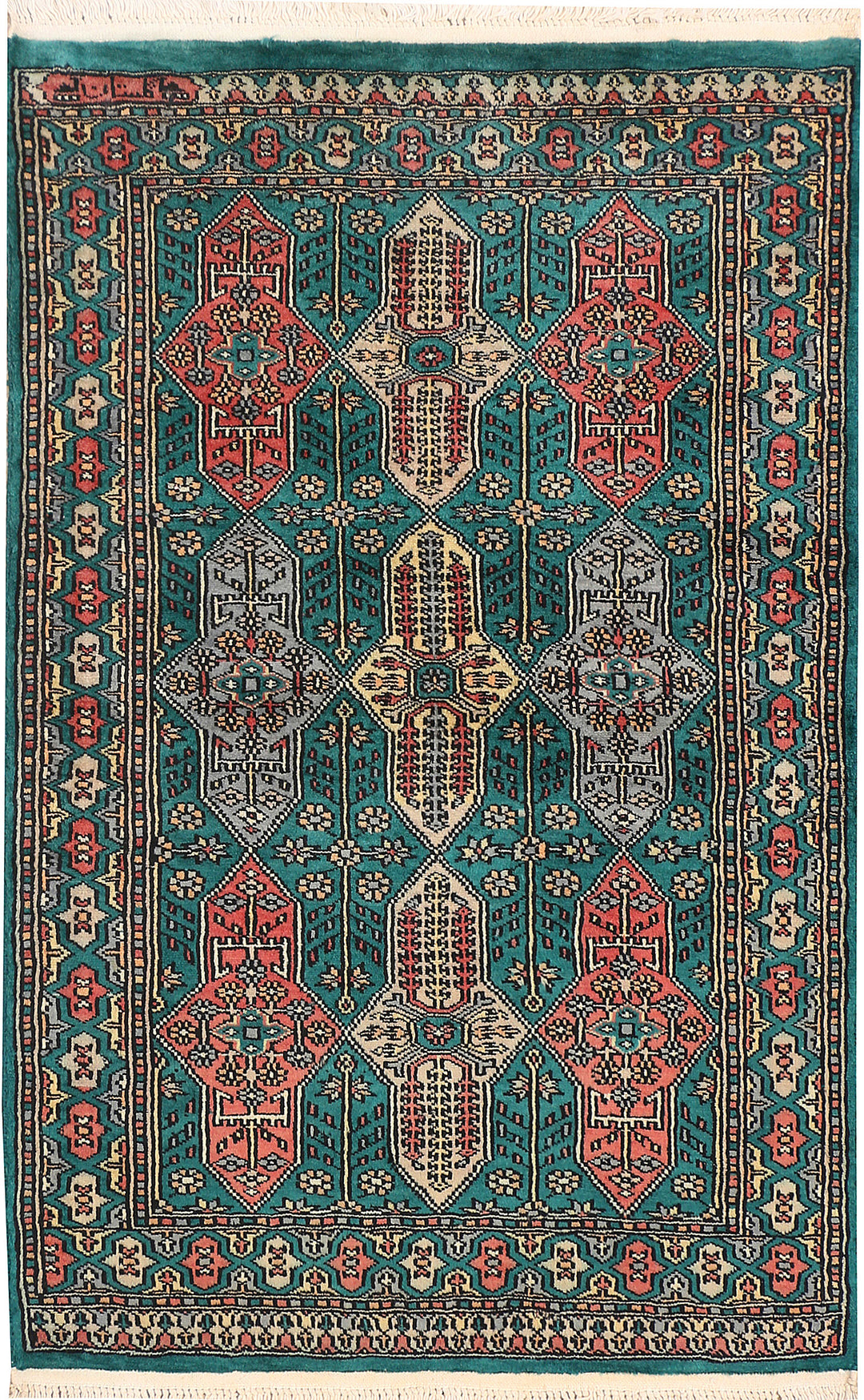 Teal Caucasian 2' 7 x 3' 8 - No. 44607 - ALRUG Rug Store