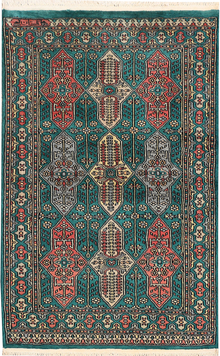 Teal Caucasian 2' 7 x 3' 8 - No. 44607 - ALRUG Rug Store