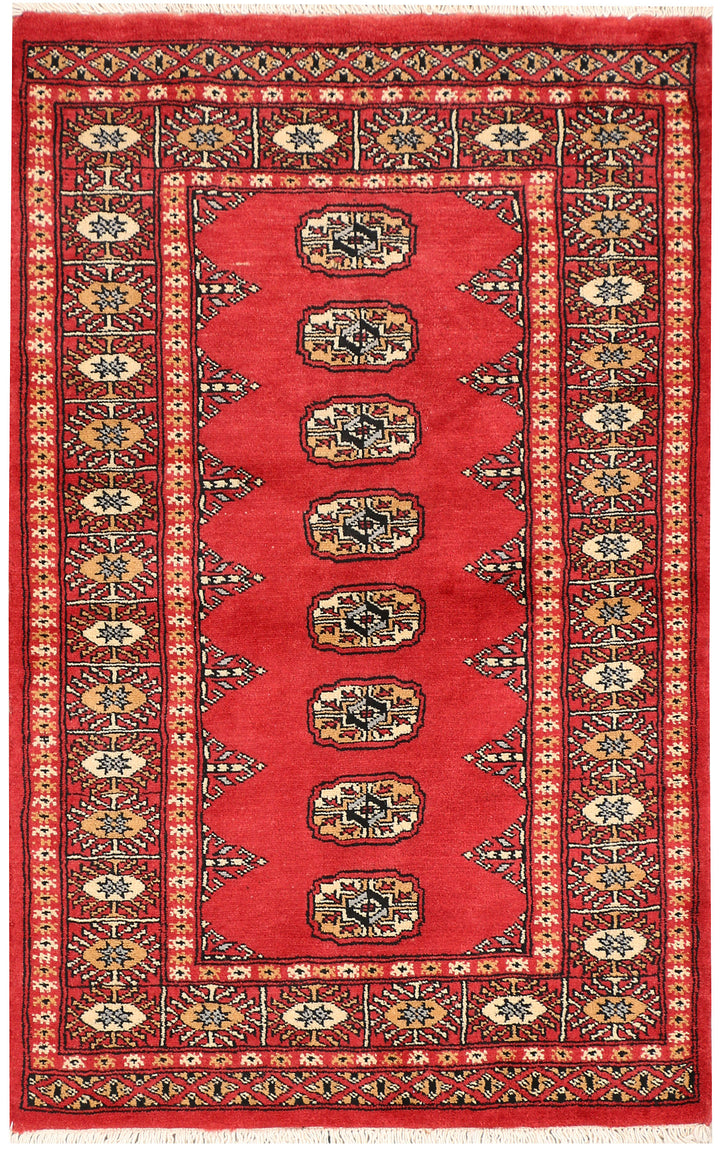Indian Red Bokhara 2' 7 x 4' - No. 44642 - ALRUG Rug Store