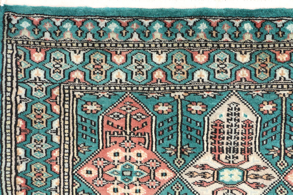 Teal Caucasian 2' 6 x 3' 11 - No. 44646 - ALRUG Rug Store