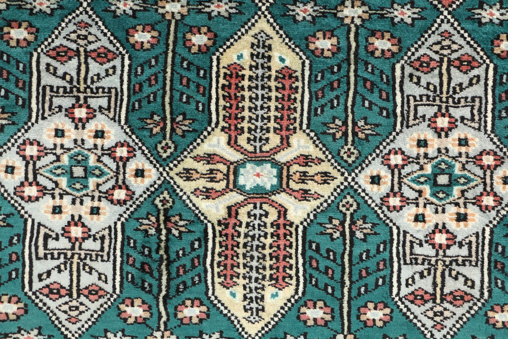 Teal Caucasian 2' 6 x 3' 11 - No. 44646 - ALRUG Rug Store