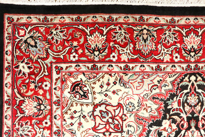 Black Tabriz 4' 7 x 6' 8 - No. 44751