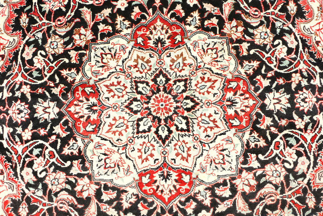 Black Tabriz 4'  7" x 6'  8" - No. QA12776