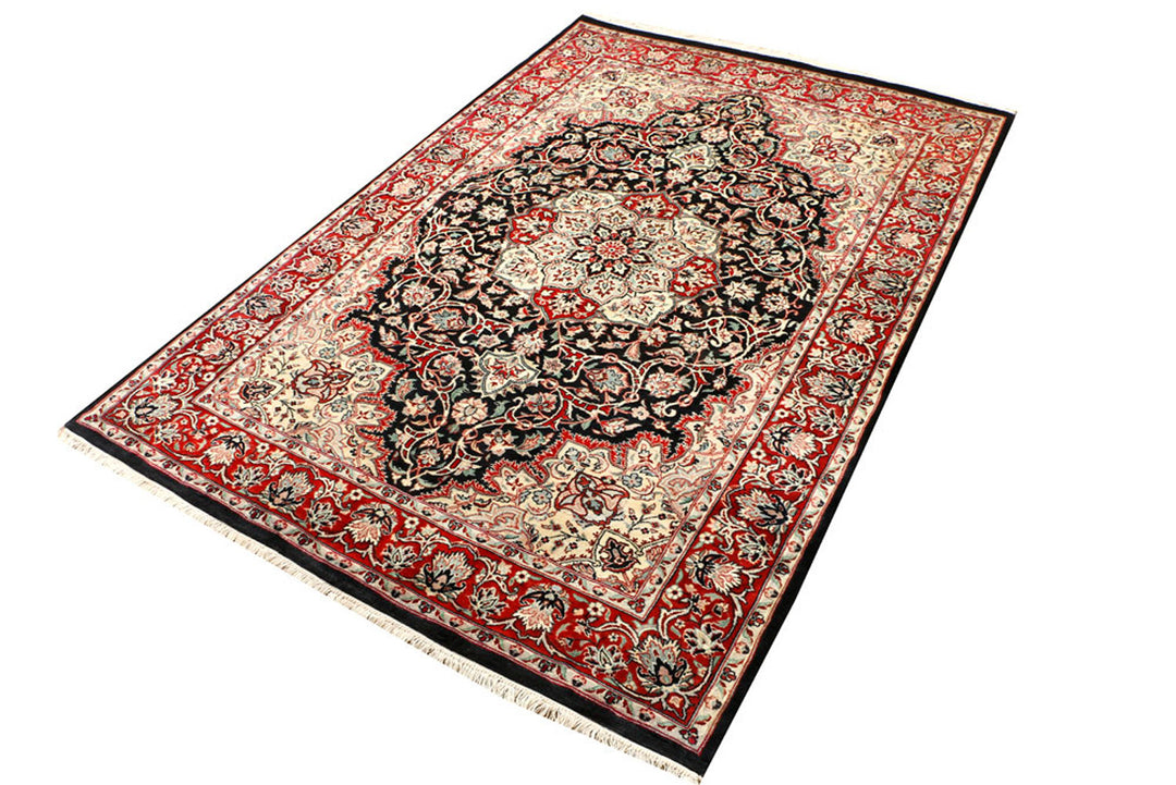 Black Tabriz 4' 7 x 6' 8 - No. 44751