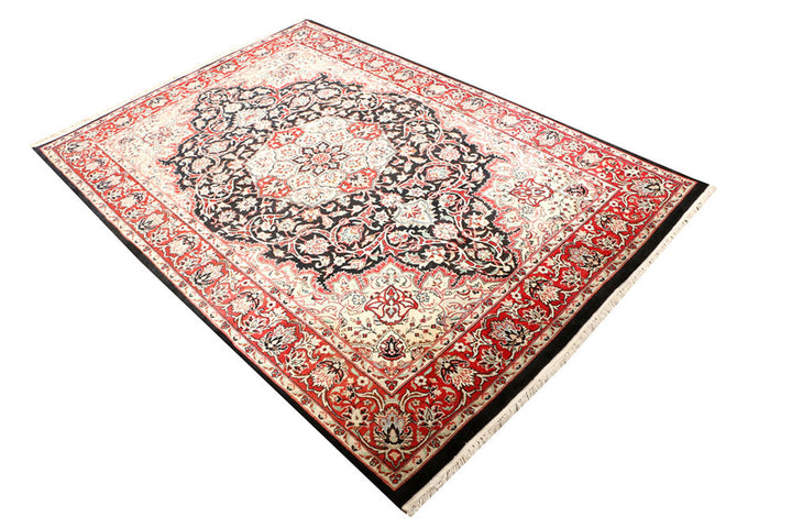 Black Tabriz 4' 7 x 6' 8 - No. 44751