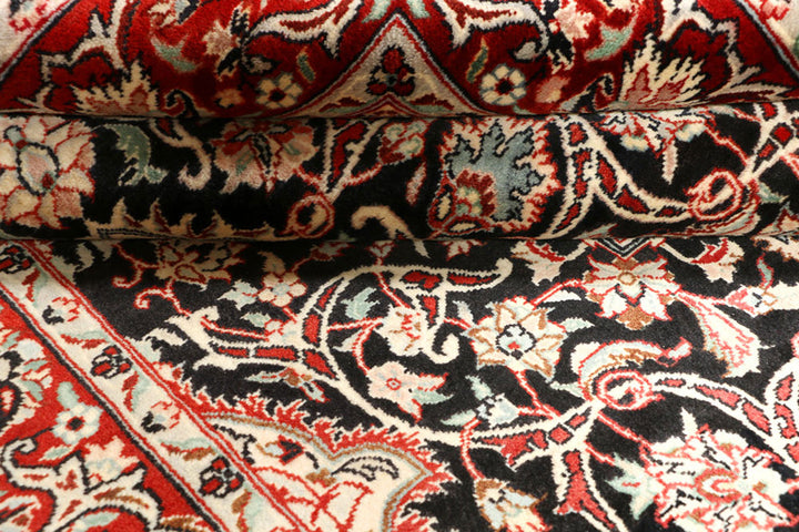 Black Tabriz 4'  7" x 6'  8" - No. QA12776