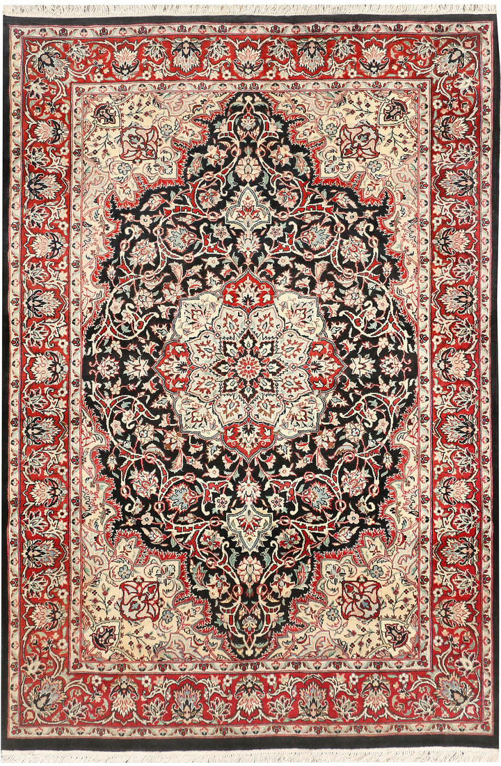Black Tabriz 4'  7" x 6'  8" - No. QA12776