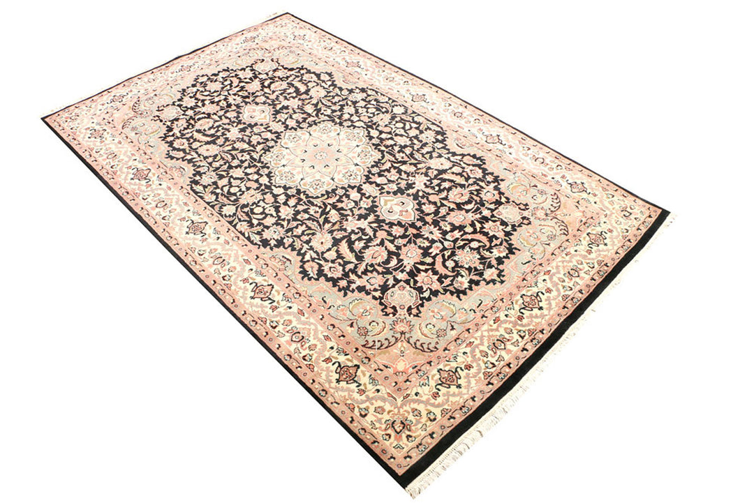 Black Isfahan 4'  6" x 7'  3" - No. QA17698