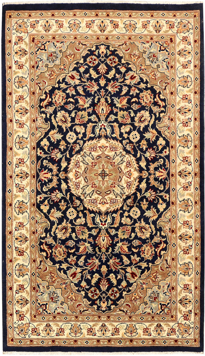 Midnight Blue Kashan 3' 2 x 5' 6 - No. 44780