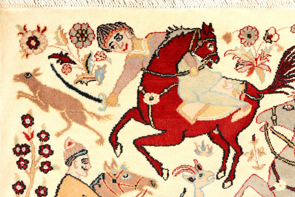 Cornsilk Hunting 3' 6 x 5' 6 - No. 44781 - ALRUG Rug Store