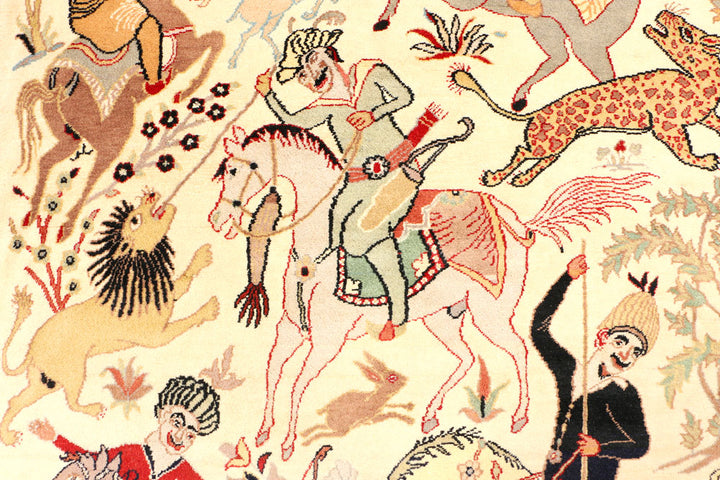 Cornsilk Hunting 3' 6 x 5' 6 - No. 44781 - ALRUG Rug Store