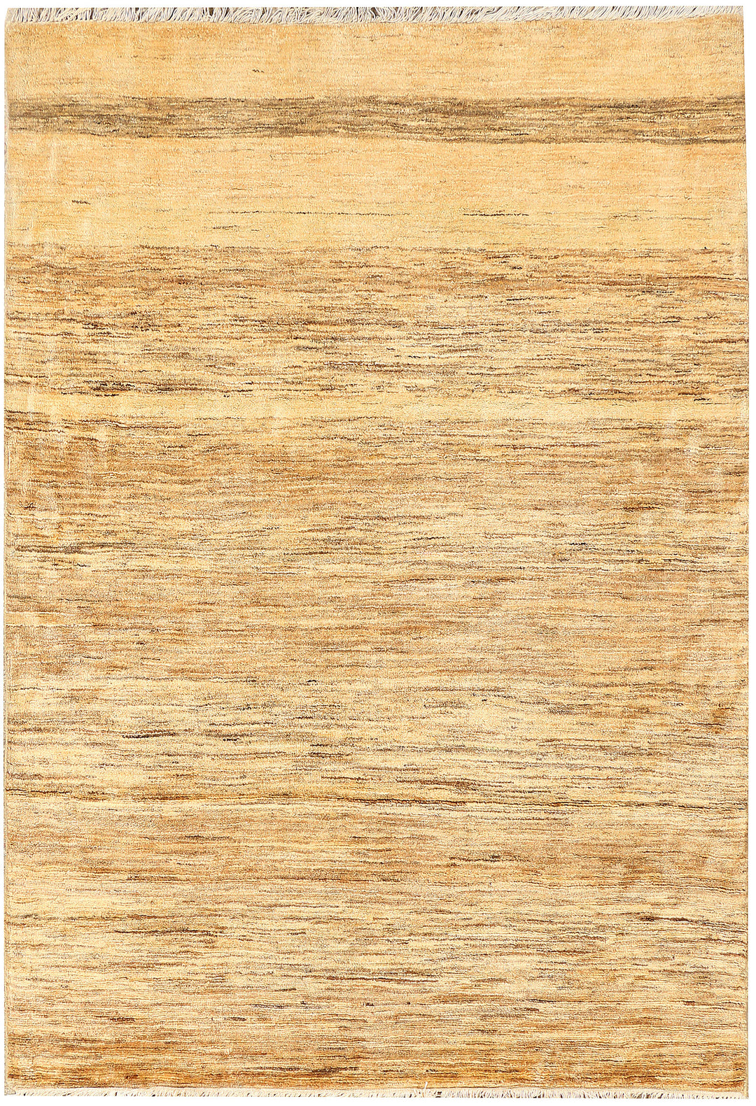 Wheat Afghan Gabbeh Rug 4' 3 x 6' 1 Hand-Knotted