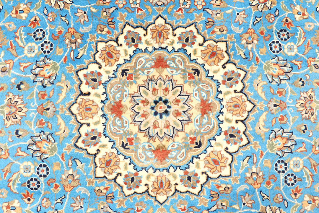 Light Sky Blue Kashan 5'  x" 8'  1" - No. QA45330
