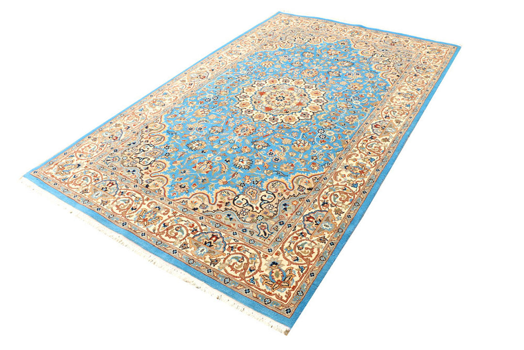 Light Sky Blue Kashan 5'  x" 8'  1" - No. QA45330