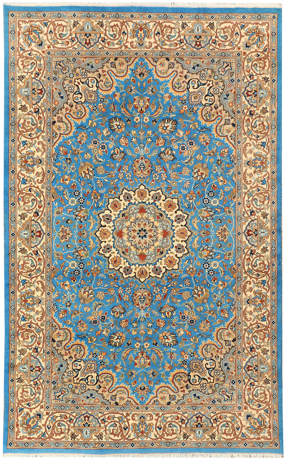 Light Sky Blue Kashan 5' x 8' 1 - No. 44791 - ALRUG Rug Store