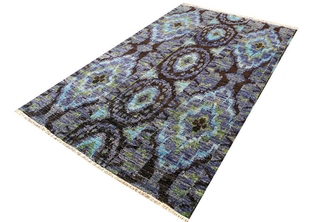 Multi Colored Ikat 4'  11" x 8'  2" - No. QA95928