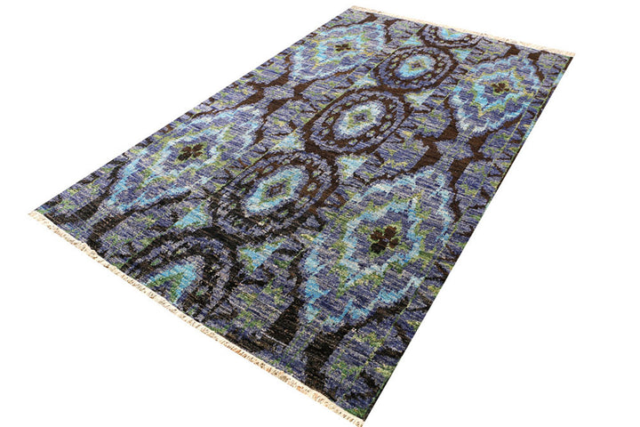 Multi Colored Ikat 4'  11" x 8'  2" - No. QA95928