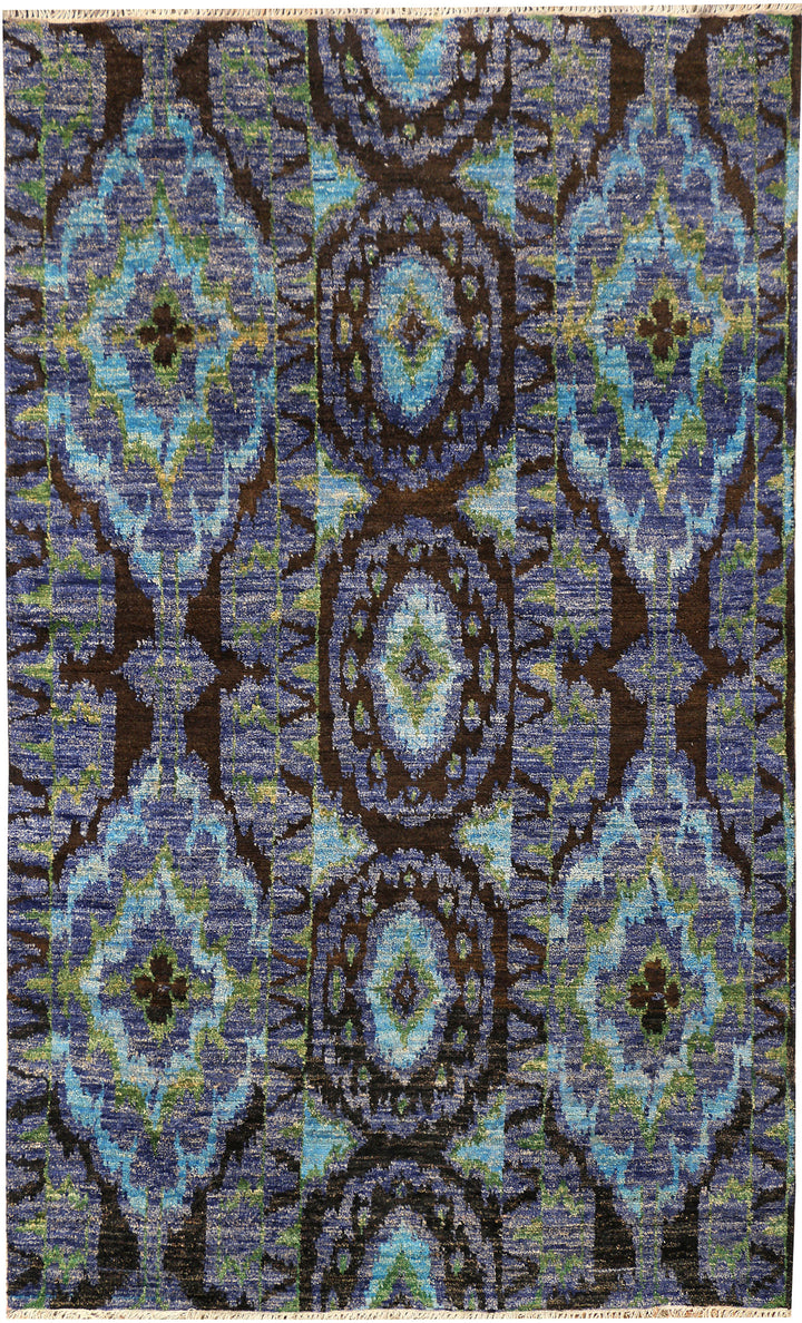Multi Colored Ikat 4'  11" x 8'  2" - No. QA95928