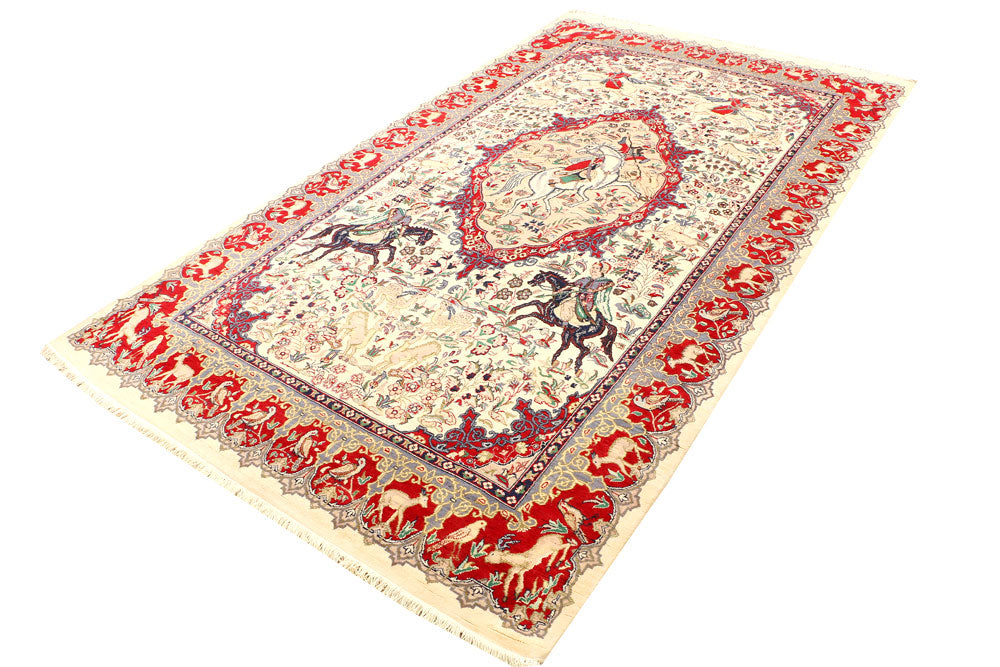 Cornsilk Hunting 4' 11 x 8' 4 - No. 44804 - ALRUG Rug Store