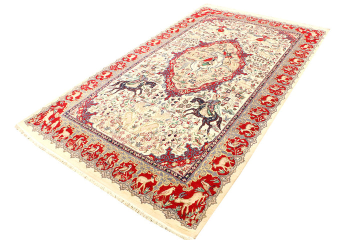 Cornsilk Hunting 4' 11 x 8' 4 - No. 44804 - ALRUG Rug Store