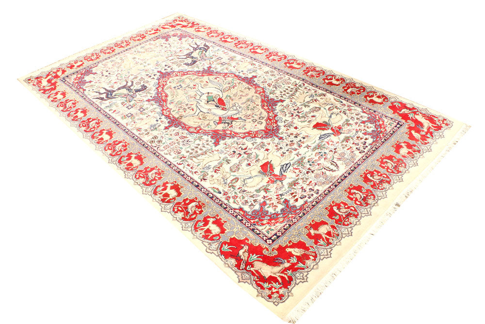 Cornsilk Hunting 4' 11 x 8' 4 - No. 44804 - ALRUG Rug Store