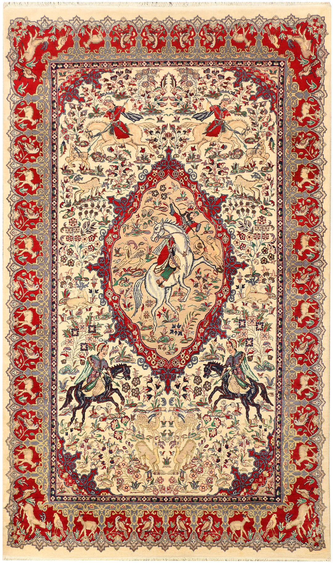 Cornsilk Hunting 4' 11 x 8' 4 - No. 44804 - ALRUG Rug Store