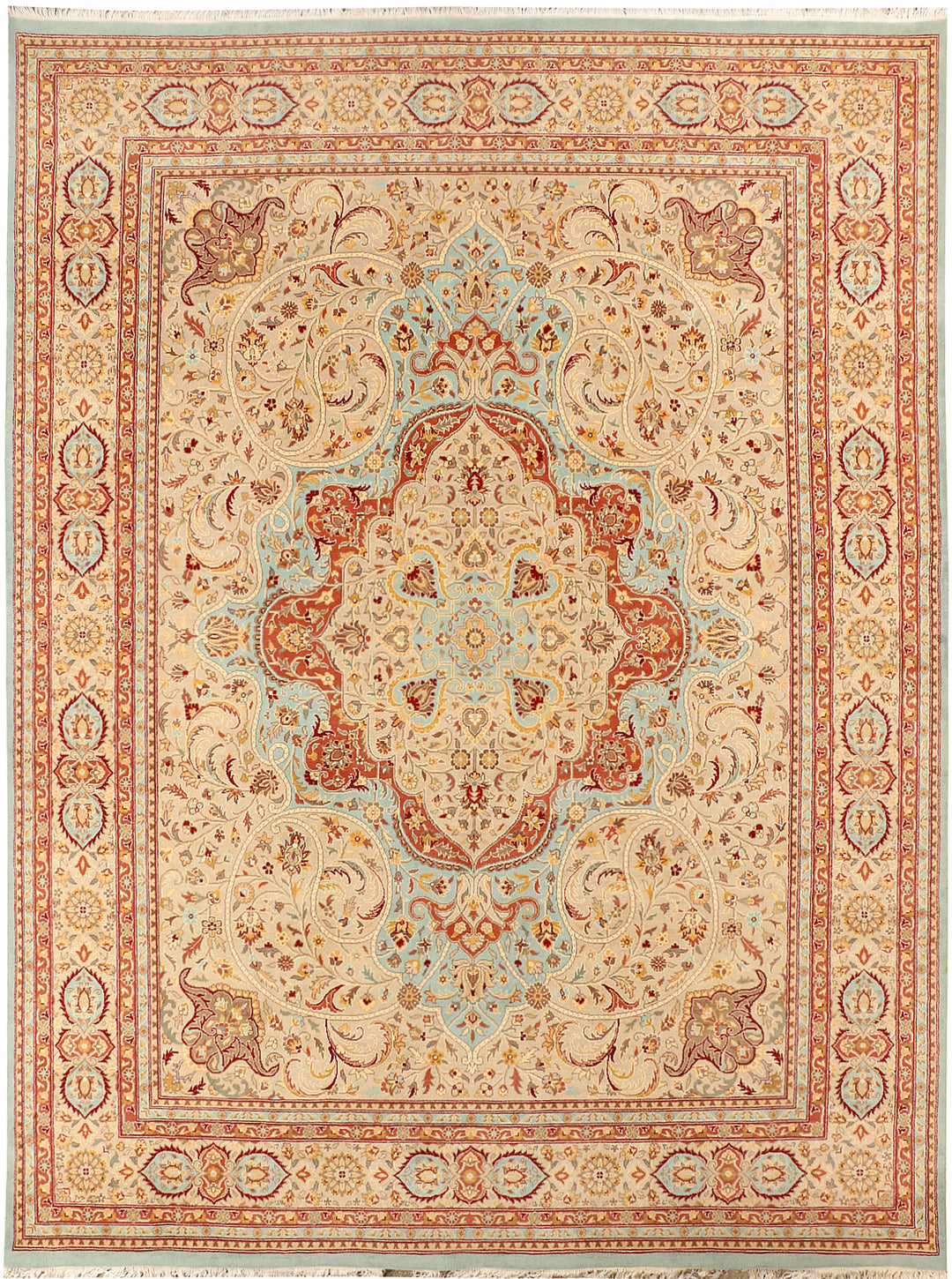 Powder Blue Kirman 9' 1 x 12' 2 - No. 44886 - ALRUG Rug Store