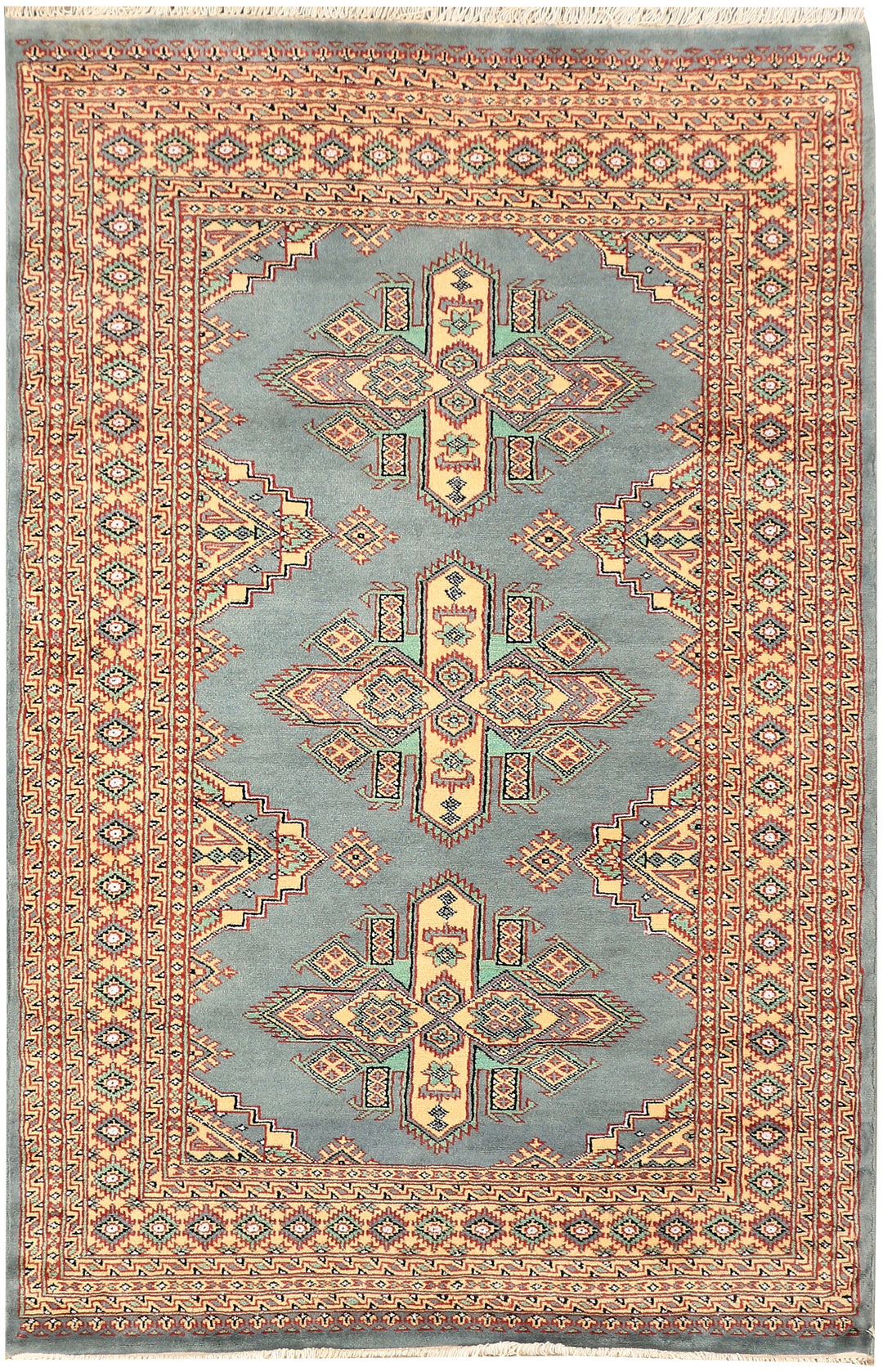 Light Slate Grey Kafkazi 4' x 6' - No. 44927 - ALRUG Rug Store