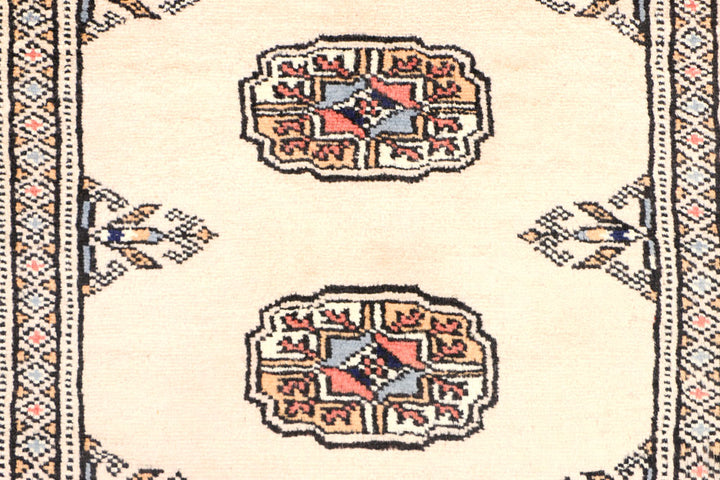 Antique White Bokhara 2' 7 x 6' - No. 45013 - ALRUG Rug Store