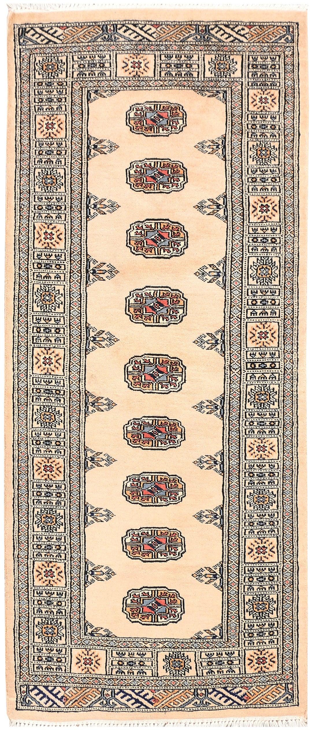 Antique White Bokhara 2' 7 x 6' - No. 45013 - ALRUG Rug Store