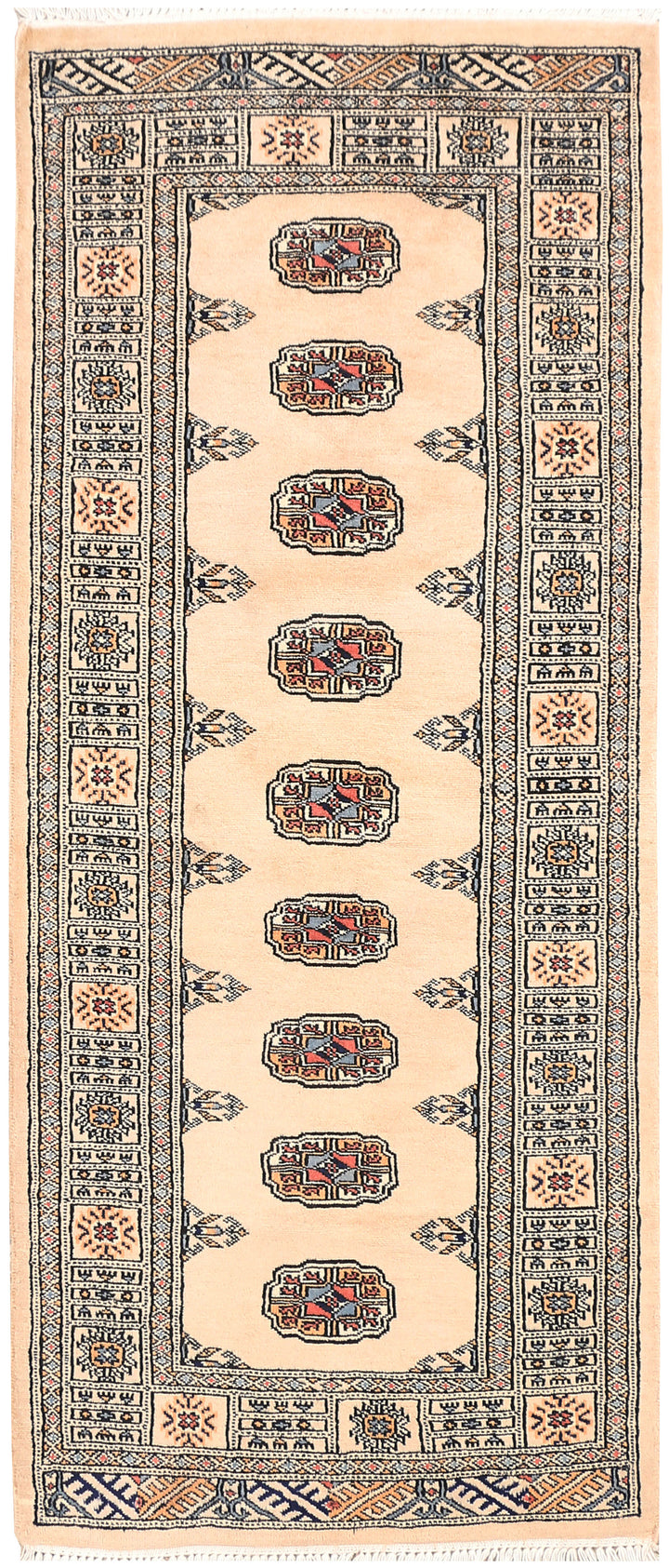 Antique White Bokhara 2' 7 x 6' - No. 45013 - ALRUG Rug Store