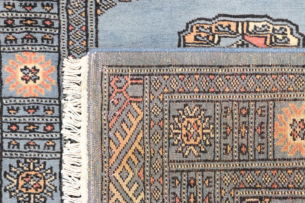 Steel Blue Bokhara 2' 7 x 6' 7 - No. 45041 - ALRUG Rug Store