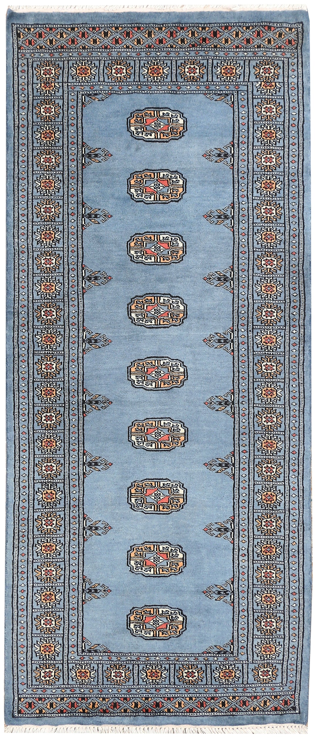 Steel Blue Bokhara 2' 7 x 6' 1 - No. 45047 - ALRUG Rug Store