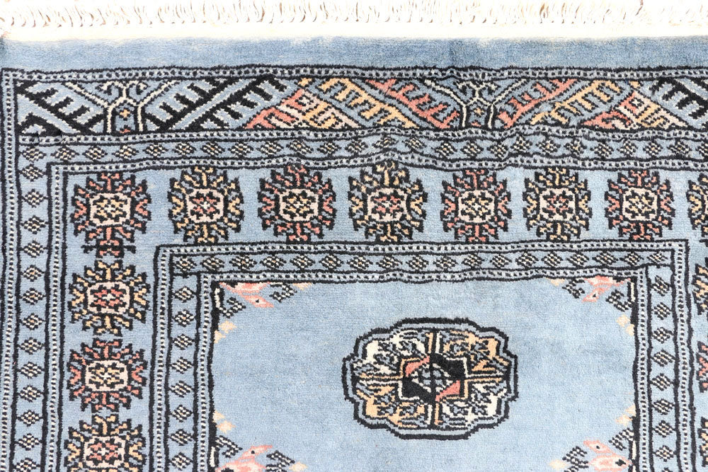 Light Steel Blue Bokhara 2' 6 x 6' 5 - No. 45122 - ALRUG Rug Store