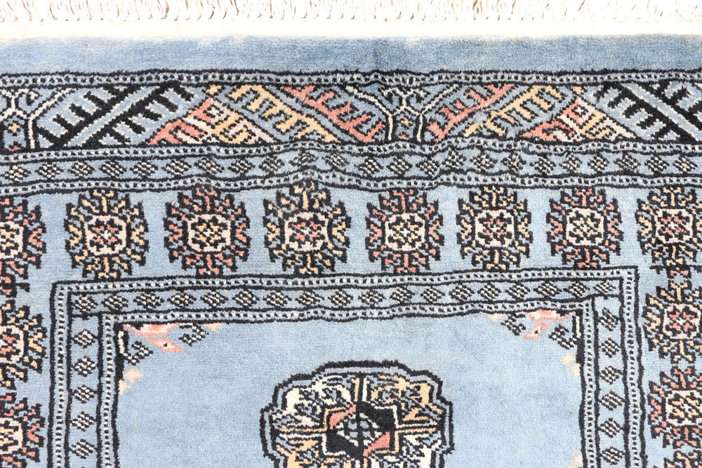 Light Steel Blue Bokhara 2' 6 x 6' 5 - No. 45122 - ALRUG Rug Store