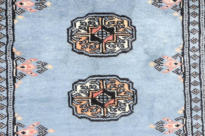 Light Steel Blue Bokhara 2' 6 x 6' 5 - No. 45122 - ALRUG Rug Store
